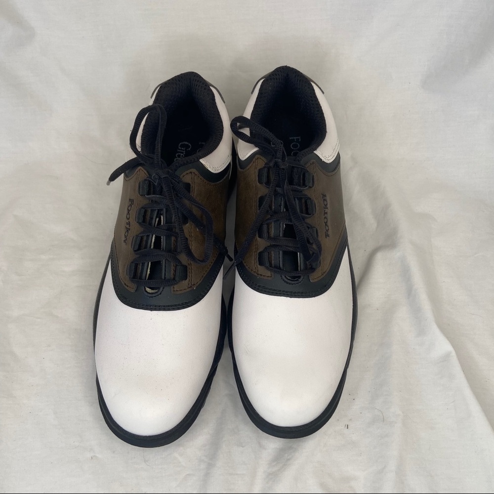 Footjoy Mens GreenJoys Leather Saddle Golf Shoes - Picture 4 of 9